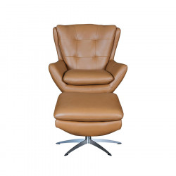 Sloane Leather Swivel Chair & Footstool